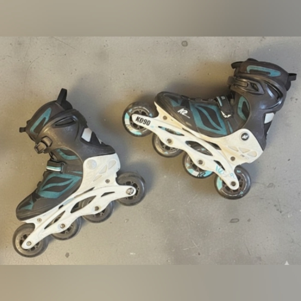 K2 VO2 90 Boa unisex inline skates graphite gray/teal Women’s US 9/10.25” - Picture 2 of 3